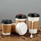кофейные чашки бумаги стены двойника 12oz с крышками и соломами устранимыми