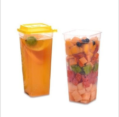 Чашки PP пузыря квадрата 24Oz 500ml Boba пластиковые одностеночные